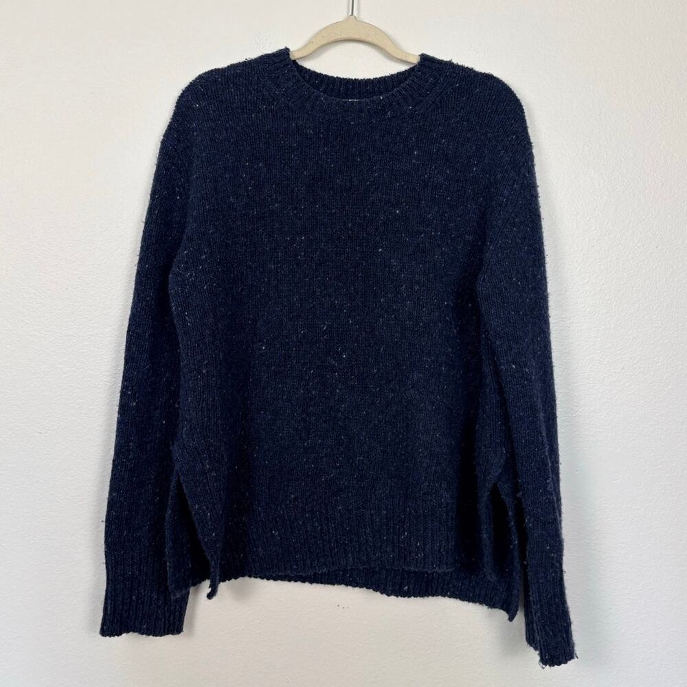 Vince Speckled Wool Blend Chunky Crew Neck Sweater Large